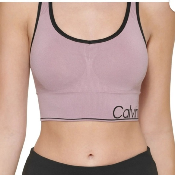 Calvin Klein Performance Womens Purple Medium Impact Workout Sports Bra - Picture 5 of 13